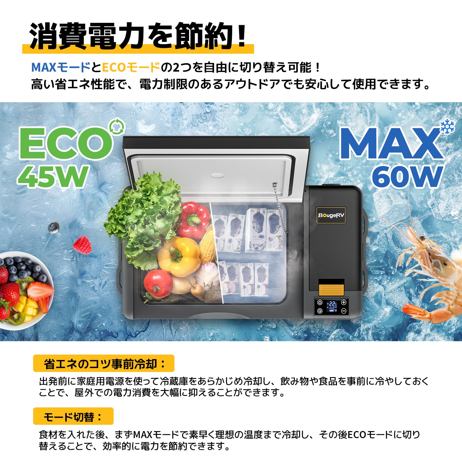 Amazon.co.jp: 【専用バッグ付き】BougeRV 車載冷蔵庫 29LVIPタイプ
